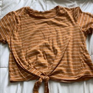 Yellow striped cropped top